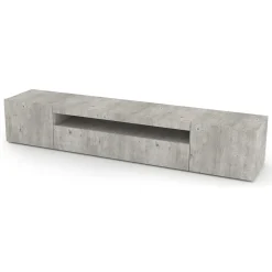 Base TV cemento 200x40x37h cm 3 ante in legno - Amore