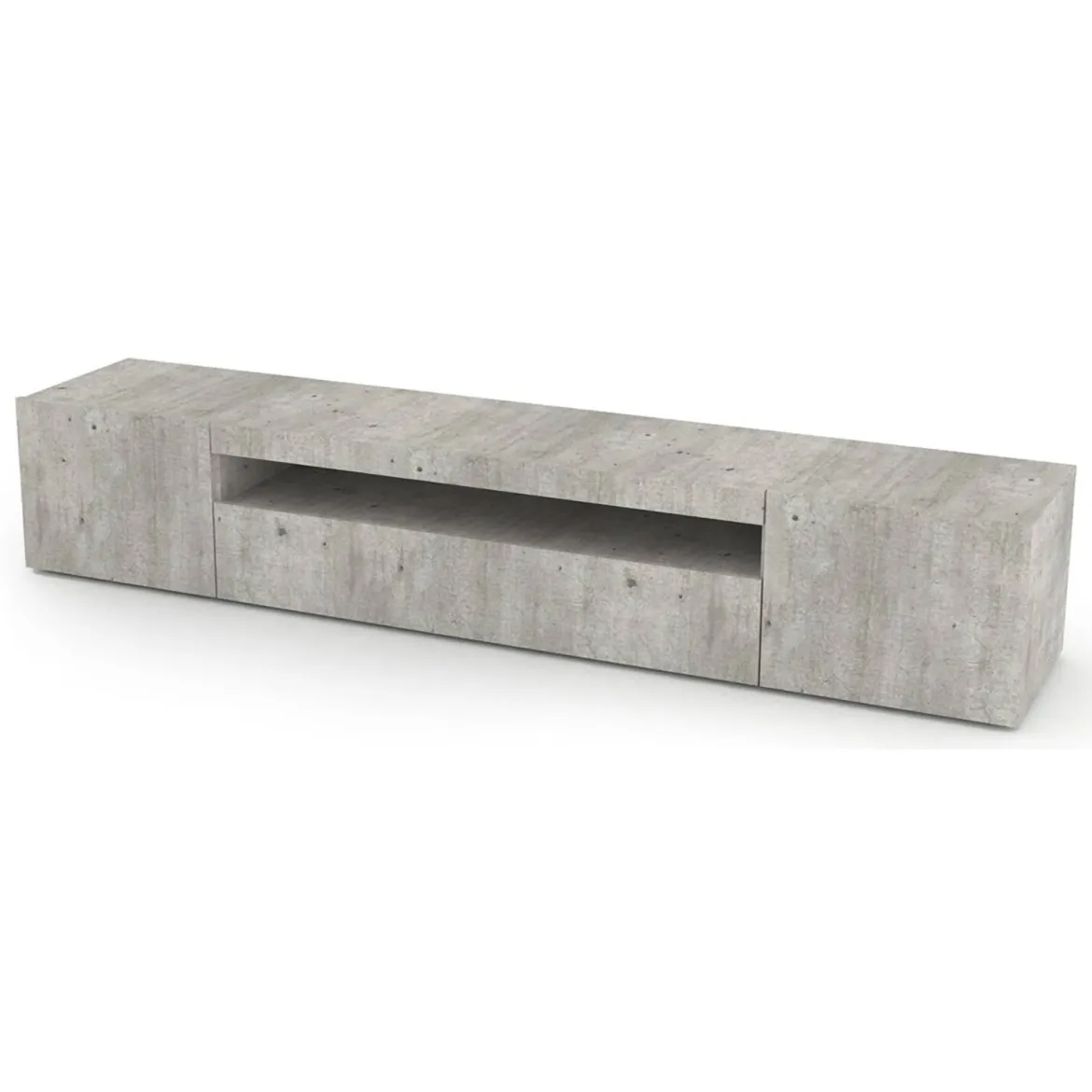 Base TV cemento 200x40x37h cm 3 ante in legno - Amore
