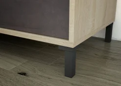 Base TV rovere e antracite 130x41x47h cm 2 ante e 2 cassetti - Alva