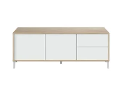 Base TV rovere e bianco 139x42x53h cm 2 ante - Kunzite