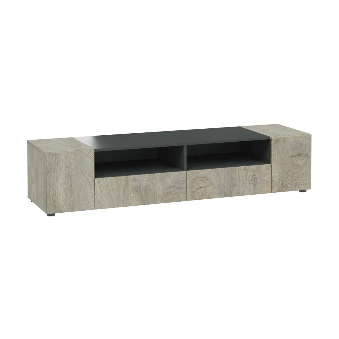 Base TV rovere 138x42x36h cm 4 ante - Ebe