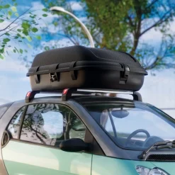 Baule Auto Nero Finitura Effetto Carbonio Capacità 270 l, 55 kg, Apertura a Ribalta Made in Italy - Chivin