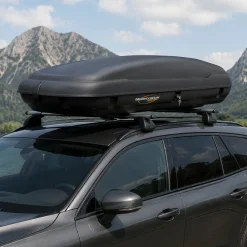 Baule Auto Nero Finitura Effetto Carbonio Capacità 350 l, 75 kg, Apertura a Ribalta Made in Italy - Chivin