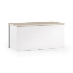 Baule cassapanca in legno 90x45x45h cm bianco e rovere - Ayusnay