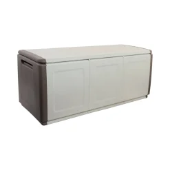 Baule da giardino impermeabile 138x53x57h cm beige e marrone - Achse