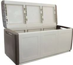 Baule da giardino impermeabile 138x53x57h cm beige e marrone - Achse