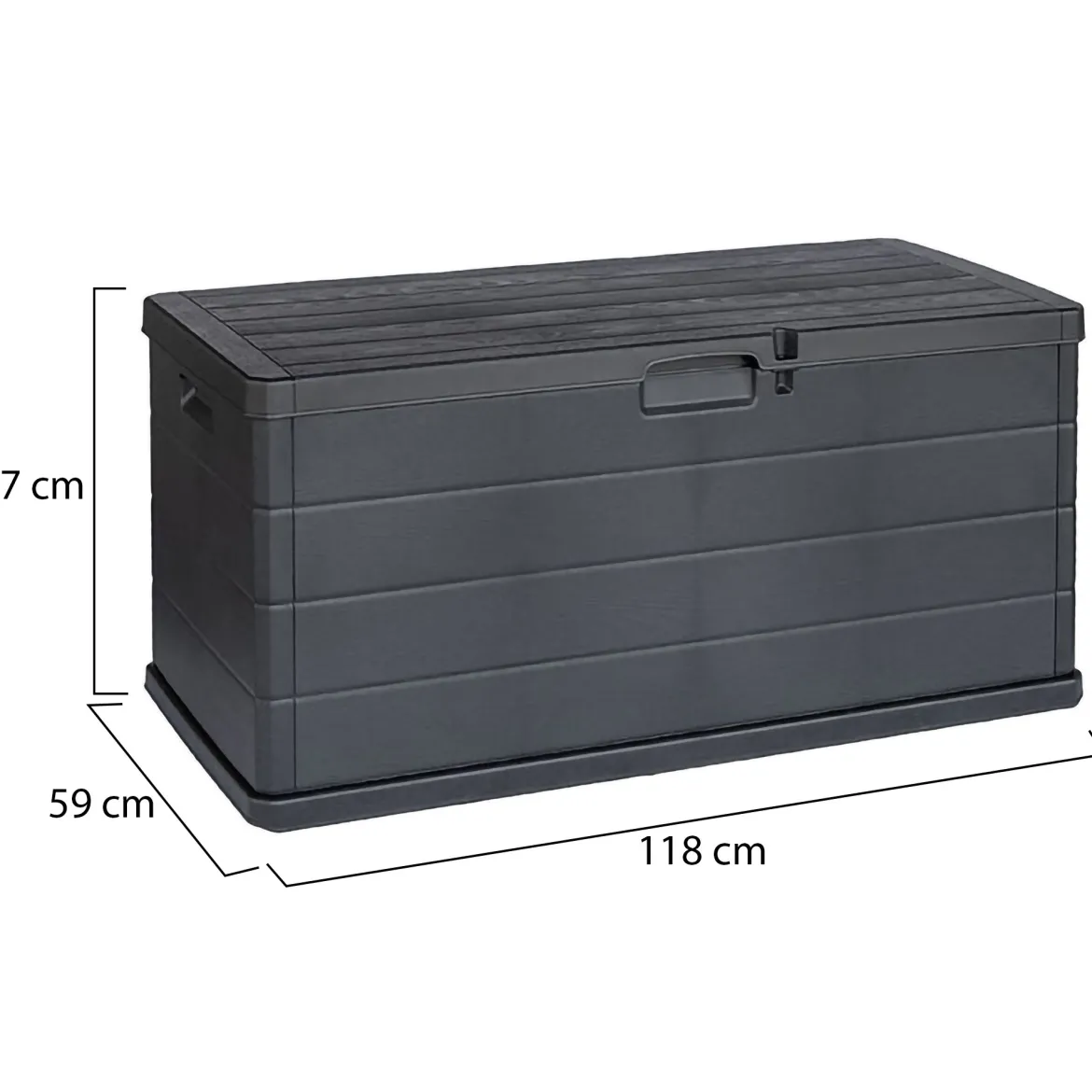 Baule Nero Antracite Capienza 340 l Chiusura a Ribalta 118x59x57h cm, Made in Italy - Creola