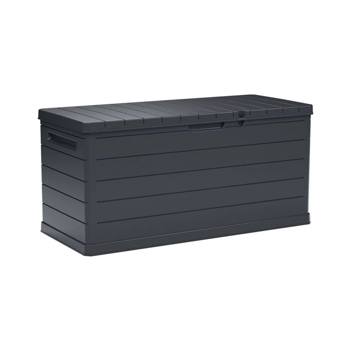 Baule Nero Antracite Resistente ai Raggi uv Impermeabile Capacità 350 l Chiusura Lucchetto 118.5x52x56.8h cm, Materiale Piano in Plastica - Nurri