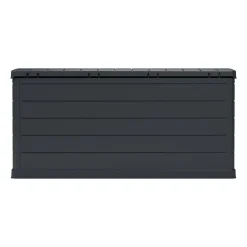 Baule Nero Antracite Resistente ai Raggi uv Impermeabile Capacità 350 l Chiusura Lucchetto 118.5x52x56.8h cm, Materiale Piano in Plastica - Nurri
