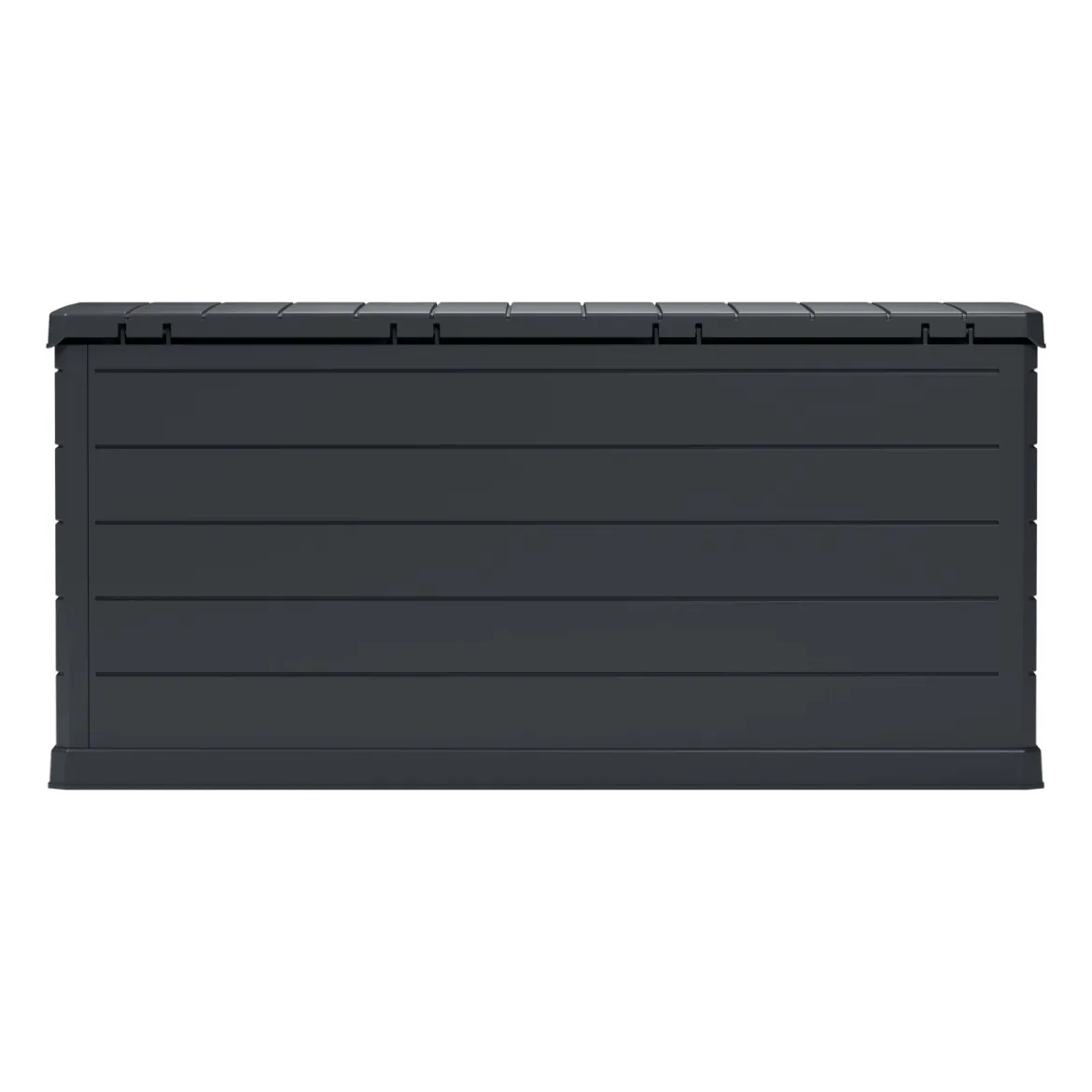 Baule Nero Antracite Resistente ai Raggi uv Impermeabile Capacità 350 l Chiusura Lucchetto 118.5x52x56.8h cm, Materiale Piano in Plastica - Nurri