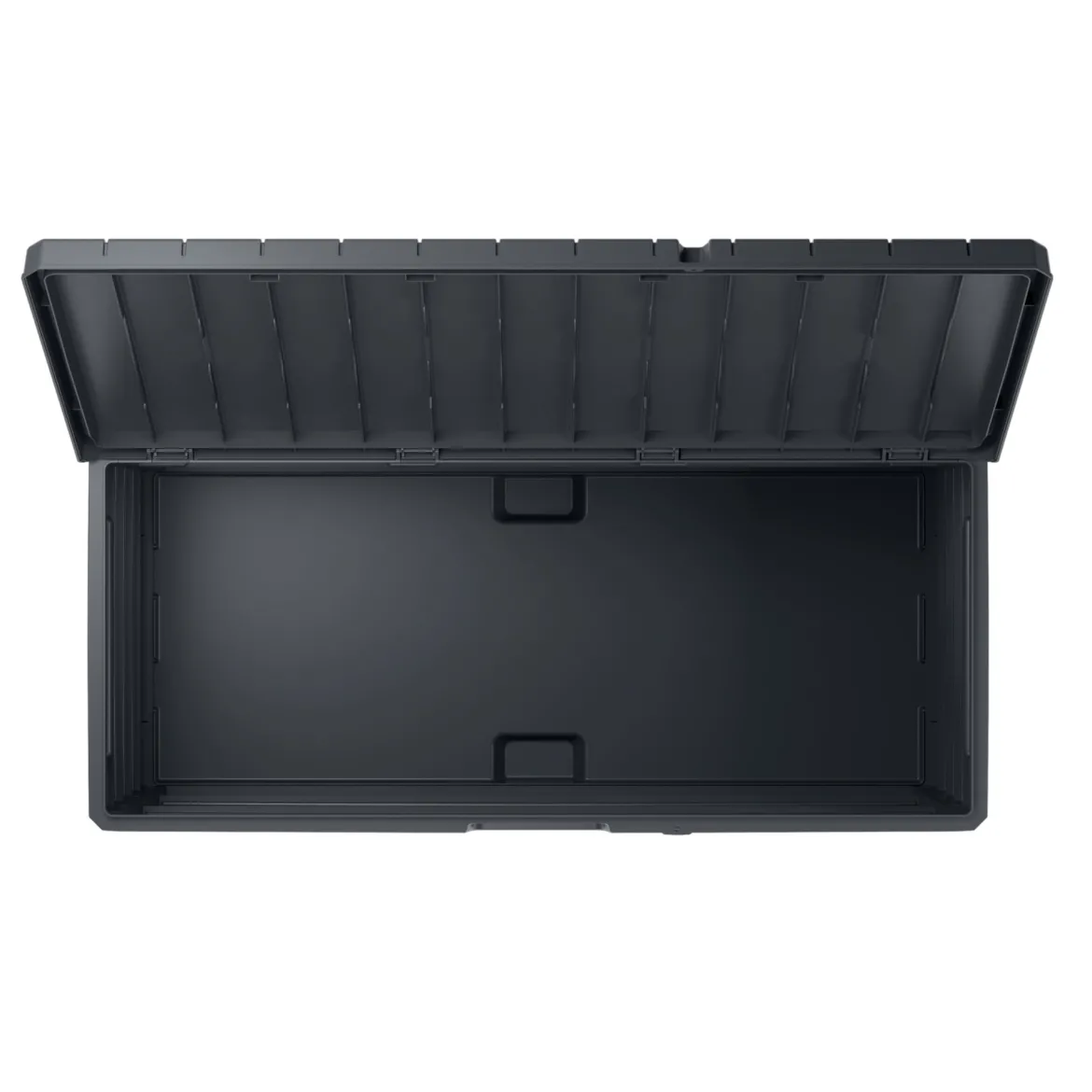 Baule Nero Antracite Resistente ai Raggi uv Impermeabile Capacità 350 l Chiusura Lucchetto 118.5x52x56.8h cm, Materiale Piano in Plastica - Nurri