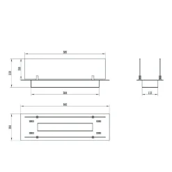 Bruciatore Affile, 65x65 h21 cm, Nero e Argento