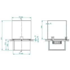Bruciatore Ardore, 25x25 h31 cm, Grigio e Trasparente