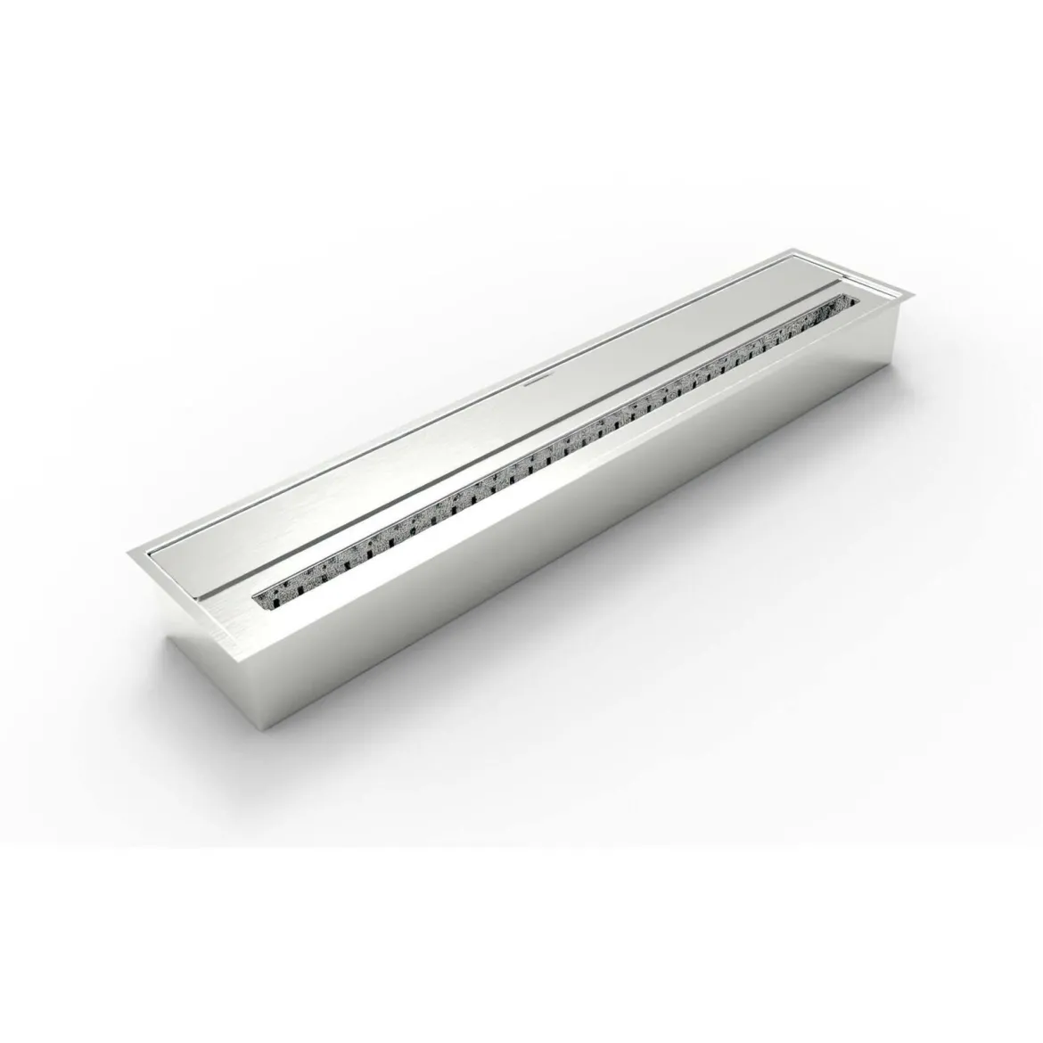 Bruciatore Argento Combustibile Bioetanolo Ecoflame Installazione Incasso, Adatto per Camino - Natta