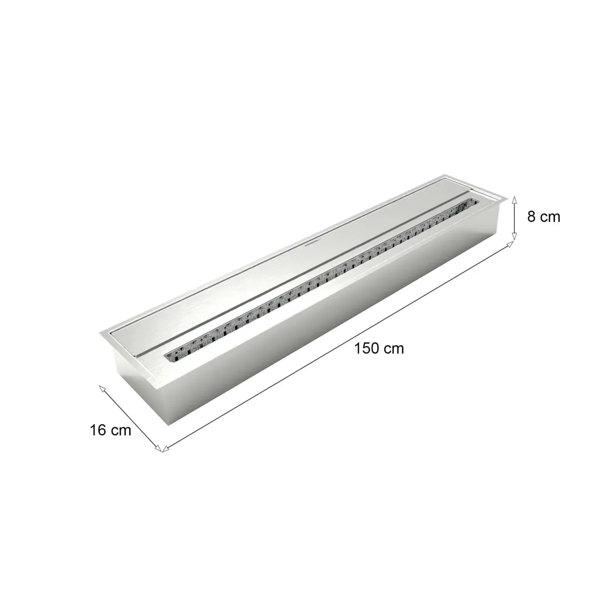 Bruciatore Argento Combustibile Bioetanolo Ecoflame Installazione Incasso, Adatto per Camino - Natta