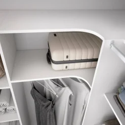 Cabina armadio ad angolo con cassetti bianca 234x205h cm - Alanno