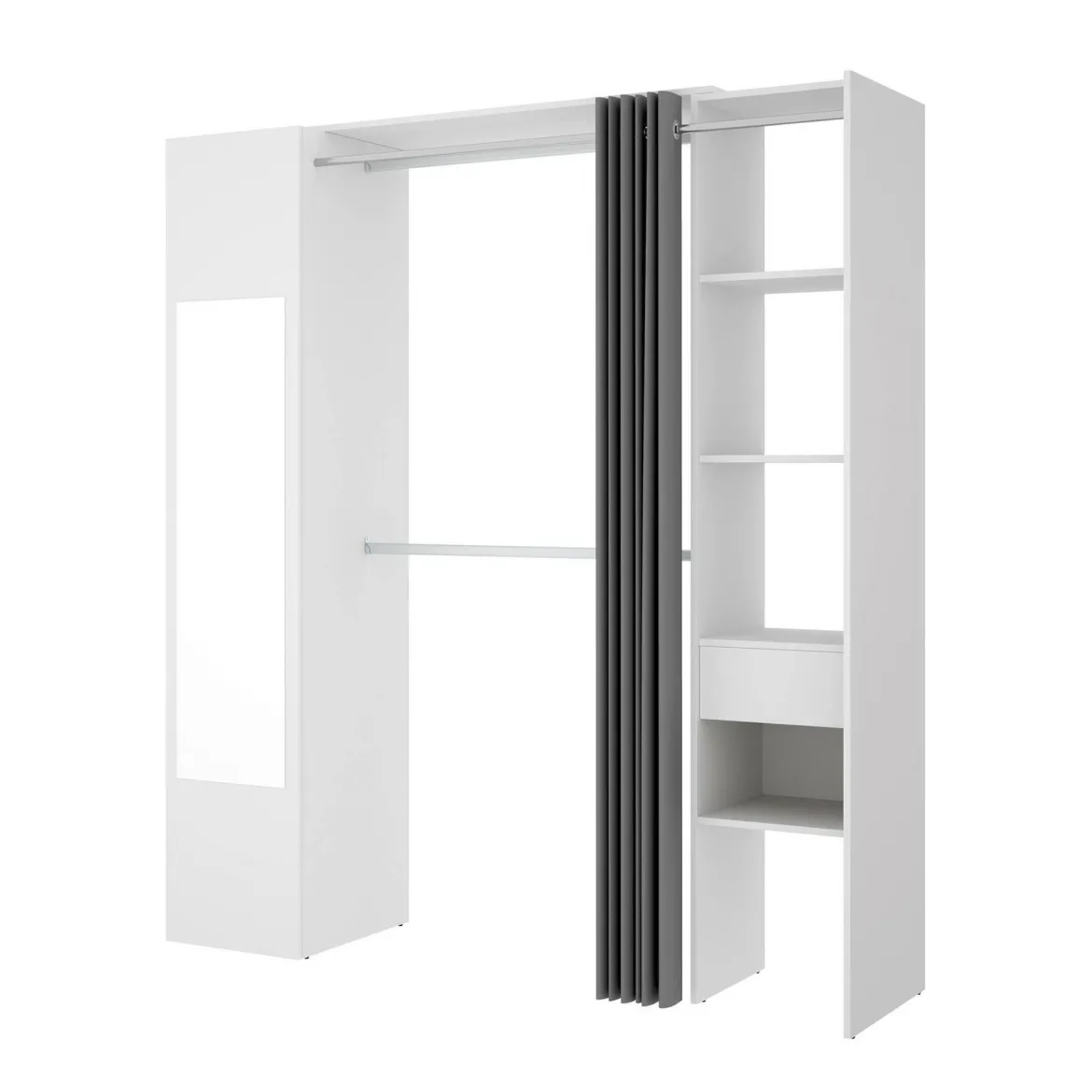 Cabina armadio classica bianca e rovere 196x187h cm - Ary