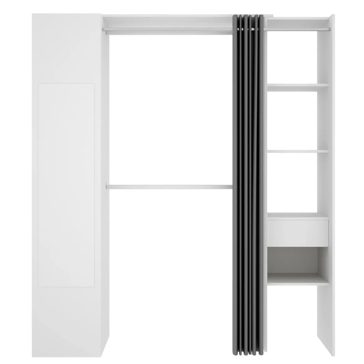 Cabina armadio classica bianca e rovere 196x187h cm - Ary