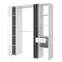 Cabina armadio classica bianca e rovere 196x187h cm - Ary