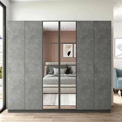 Cabina armadio con appendiabiti bianca 98x187h cm - Ewiniar