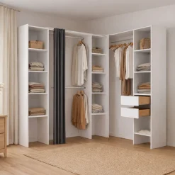 Cabina armadio con ripiani regolabili bianca 234x205h cm - Dindo