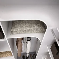 Cabina armadio con ripiani regolabili bianca 234x205h cm - Dindo