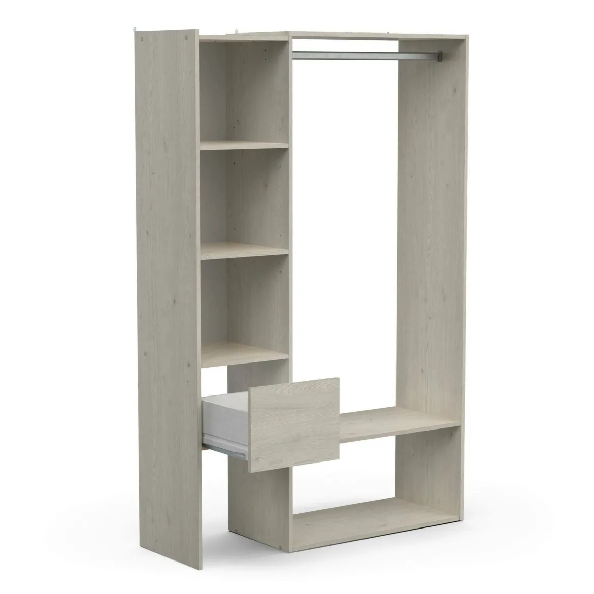 Cabina armadio con ripiani regolabili rovere 119x183h cm - Tsuruhime