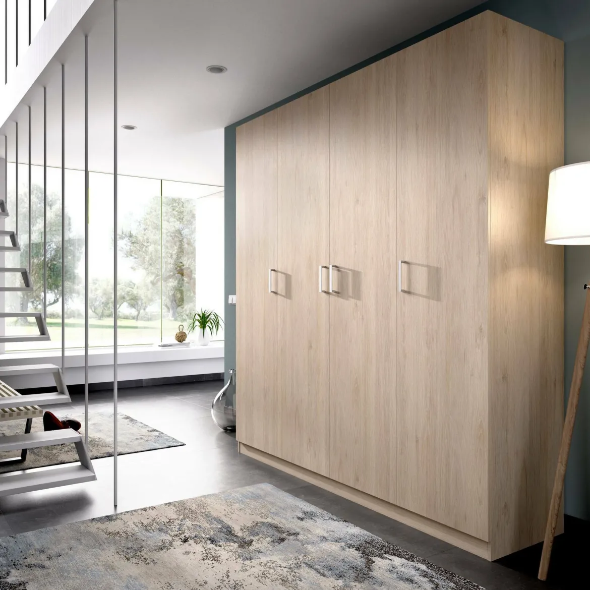 Cabina armadio con ripiani regolabili rovere 214x205h cm - Pali