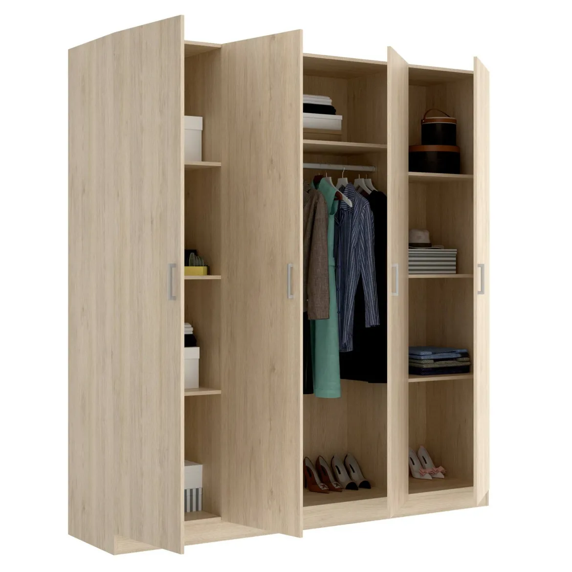 Cabina armadio con ripiani regolabili rovere 200x215h cm - Persefone