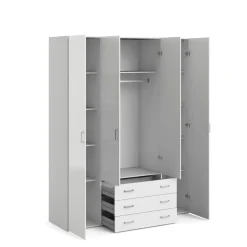 Cabina armadio in legno bianca lucida 154x200h cm - Amoruccio