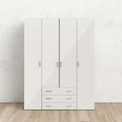 Cabina armadio in legno bianca lucida 154x200h cm - Amoruccio