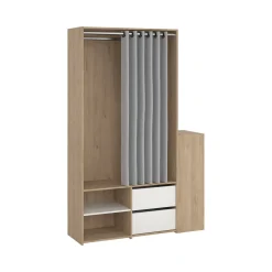Cabina armadio in legno rovere e bianca 127x197h cm - Amaranto