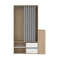 Cabina armadio in legno rovere e bianca 127x197h cm - Amaranto