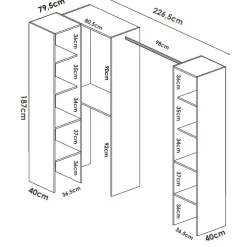 Cabina armadio modulabile bianca 226x185h cm - Alexois