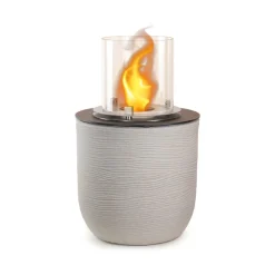 Caminetto a bioetanolo da tavolo 35x35x55h cm grigio chiaro - Agazzano