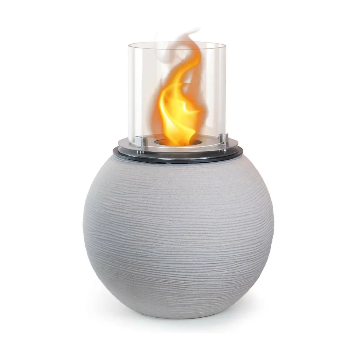 Caminetto a bioetanolo da tavolo 40x40x54h cm grigio scuro - Alliste