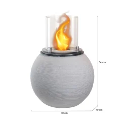 Caminetto a bioetanolo da tavolo 40x40x54h cm grigio scuro - Alliste