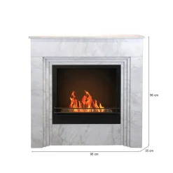 Camino a bioetanolo classico 35x96x96h cm bianco - Kinsasa