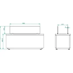 Camino a bioetanolo da pavimento 110x63x102h cm bianco - Irazu