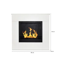 Camino a bioetanolo da pavimento 37x110x102h cm bianco - Aradeo