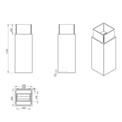 Camino a bioetanolo da pavimento 40x40x145h cm bianco - Arese