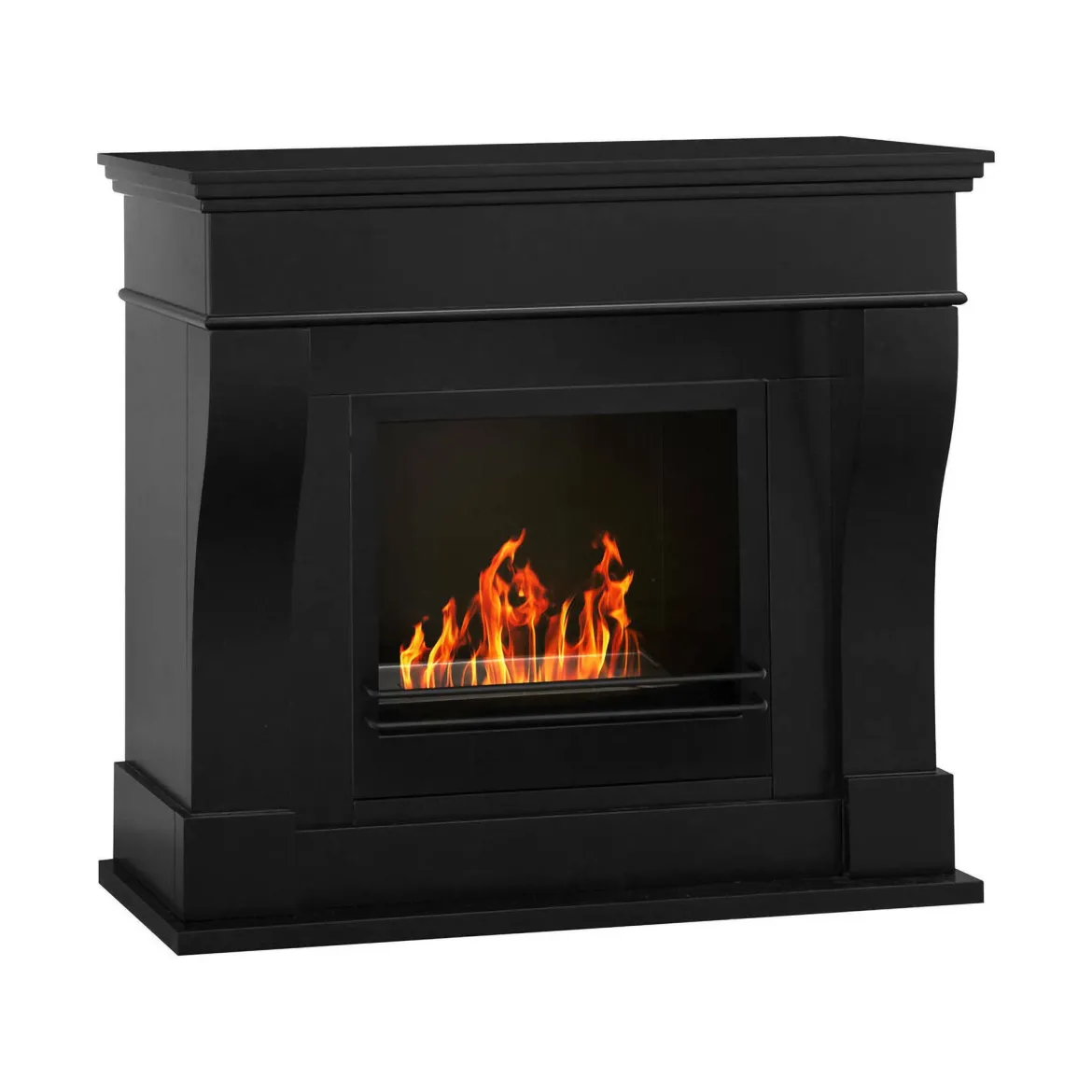 Camino a bioetanolo da pavimento 60x60x15h cm nero - Arnesano