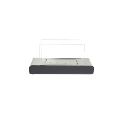 Camino a Bioetanolo Nero Argento Capacità 1.5 lt Potenza (kw) 3 20x60x35h cm, Superficie Riscaldabile 30 - Alpette