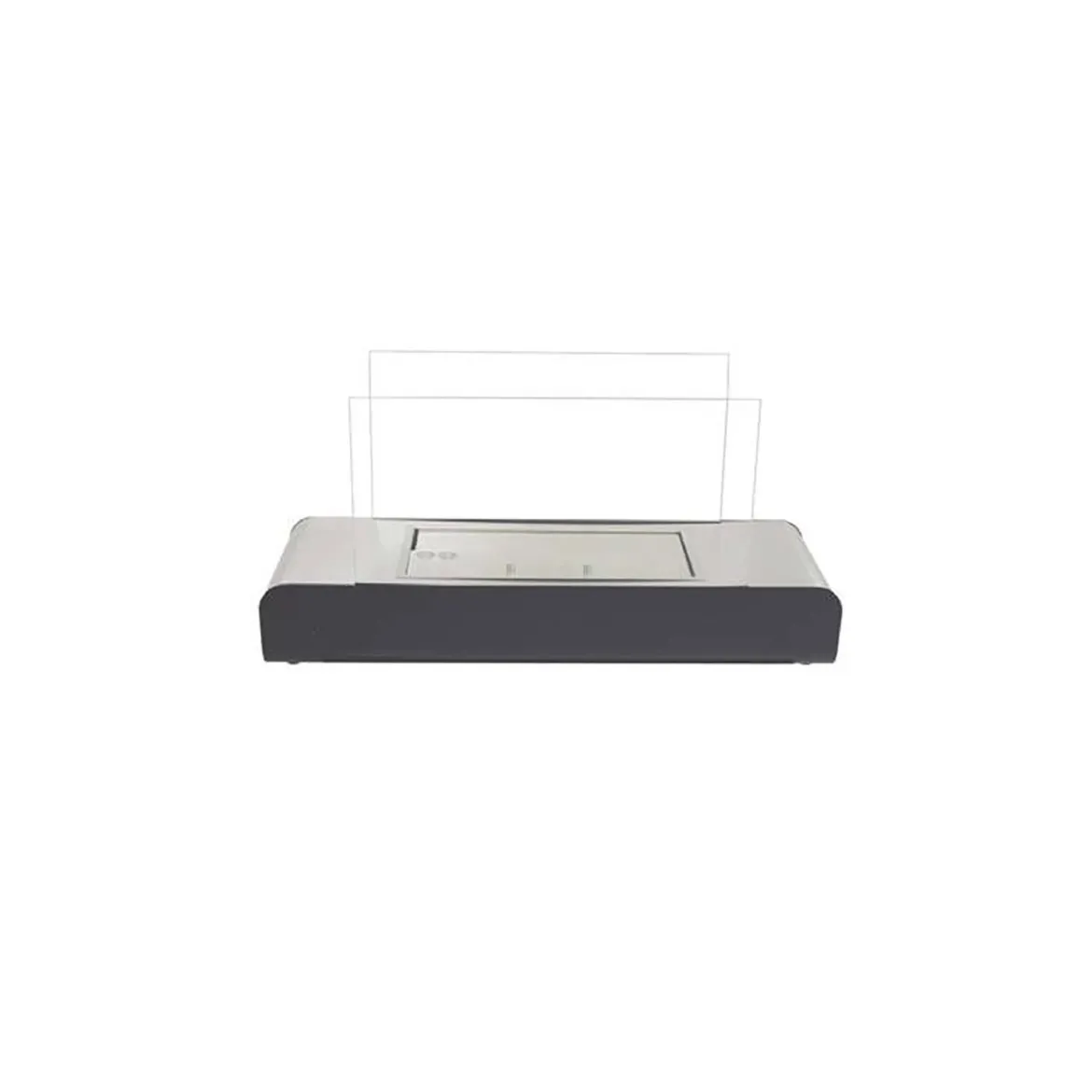 Camino a Bioetanolo Nero Argento Capacità 1.5 lt Potenza (kw) 3 20x60x35h cm, Superficie Riscaldabile 30 - Alpette