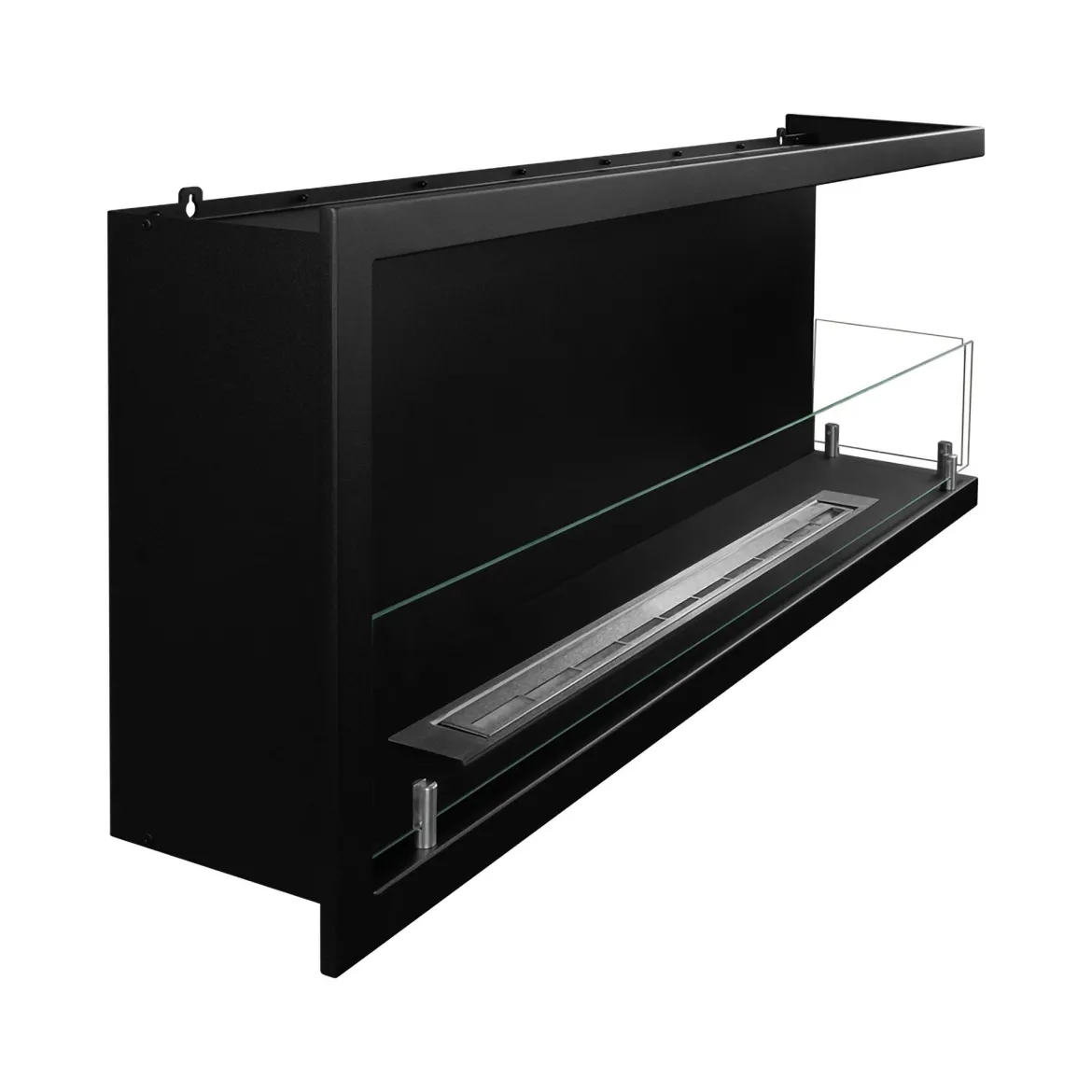 Camino a Bioetanolo Nero Capacità 1.25 lt Superficie Riscaldabile 30 120x22x45h cm, Potenza (kw) 3 - Chisone