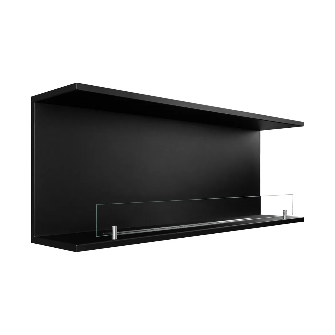 Camino a Bioetanolo Nero Capacità 1.5 lt Superficie Riscaldabile 30 90x15x40h cm, Potenza (kw) 3 - Guardea