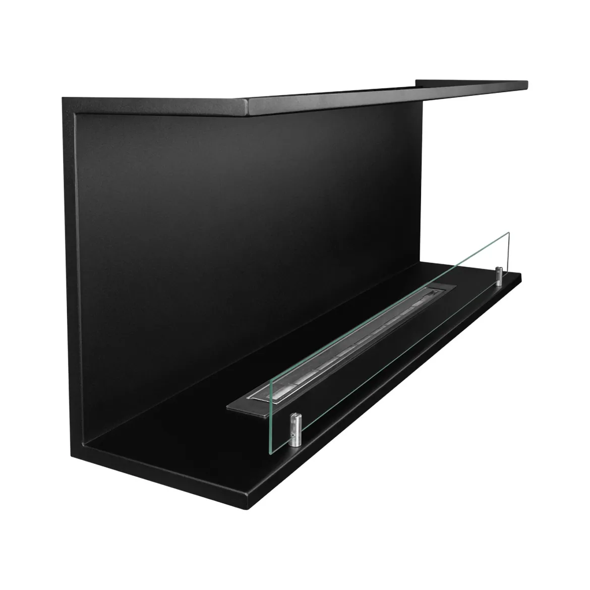 Camino a Bioetanolo Nero Capacità 1.5 lt Superficie Riscaldabile 30 90x15x40h cm, Potenza (kw) 3 - Guardea