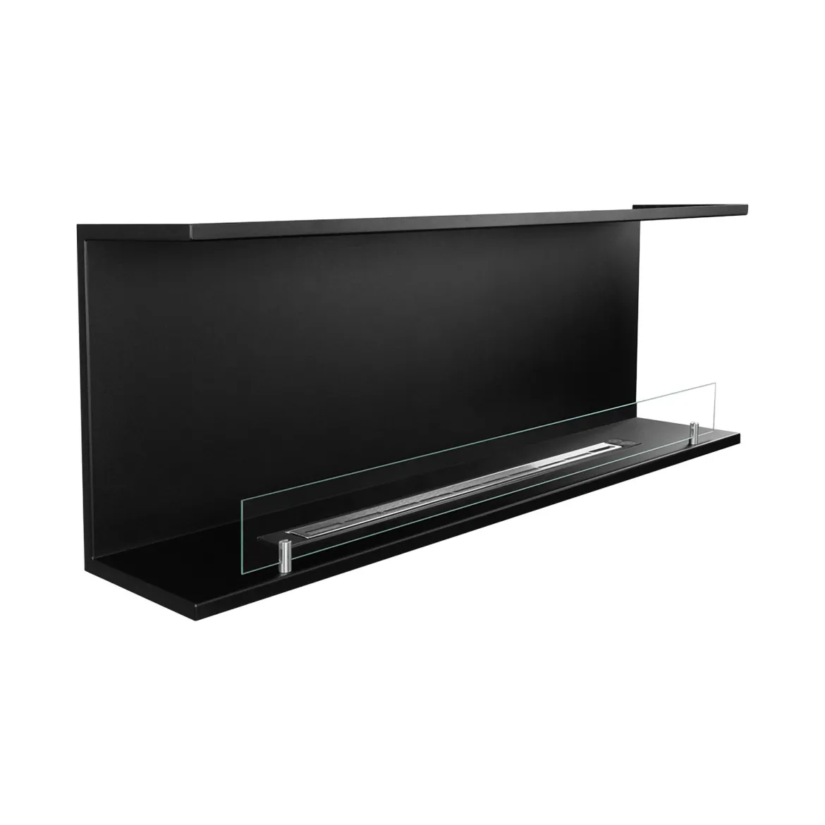 Camino a Bioetanolo Nero Capacità 1.5 lt Superficie Riscaldabile 30 90x15x40h cm, Potenza (kw) 3 - Guardea