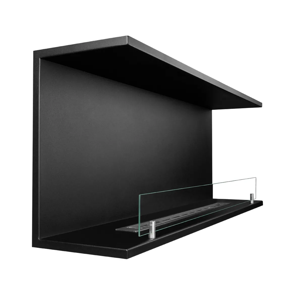 Camino a Bioetanolo Nero Capacità 1.5 lt Superficie Riscaldabile 30 90x15x40h cm, Potenza (kw) 3 - Guardea