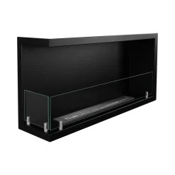 Camino a Bioetanolo Nero Capacità 1.5 lt Superficie Riscaldabile 30 90x22x45h cm, Potenza (kw) 3 - Garzeno
